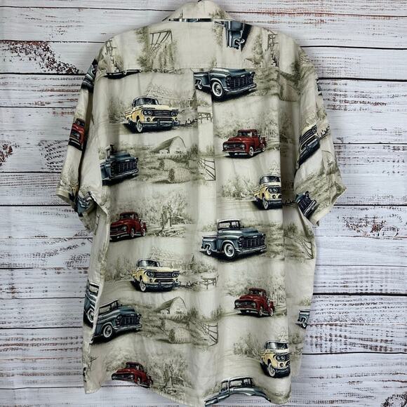 Mens North River Short Sleeve Button Up Cotton Classic Pickup Trucks Shirt  XXL - Picture 3 of 6